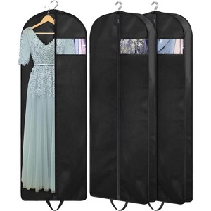 3 Pack Gusseted Hanging Garment Bags, Suit Covers with Handles for Closet Storage & Travel - 1 of 4