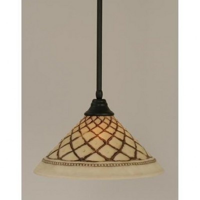 Toltec Lighting Any 1 - Light Pendant in  Matte Black with 16" Chocolate Icing Shade