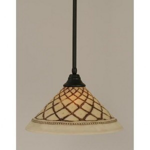 Toltec Lighting Any 1 - Light Pendant in  Matte Black with 16" Chocolate Icing Shade - 1 of 1