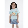 imagikids Girls Short Sleeve T-Shirt and Chambray Shorts 2 Piece Outfit Set Little Kid to Big Kid Sizes - 2 of 4