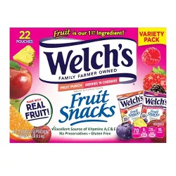 WELCH'S Fruit Snacks Berries N' Cherries & Fruit Punch - 17.6oz/22ct