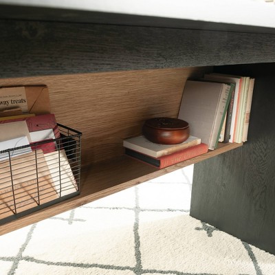 Mid-Century Modern Brown Wood Corner Desk with Drawers & Filing Cabinet