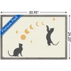 Trends International Episodic Drawing - Cat And Moon 1 Framed Wall Poster Prints - 3 of 4