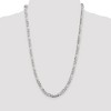 Black Bow Jewelry 5.5mm, Sterling Silver, Pave Flat Figaro Chain Necklace - 2 of 4