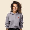Dalix Strawberry Embroidered Fleece Cropped Hoodie Cold Fall Winter Women - 2 of 4