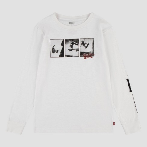 Levi's® Boys' Long Sleeve Logo Graphic T-shirt - White 4 : Target