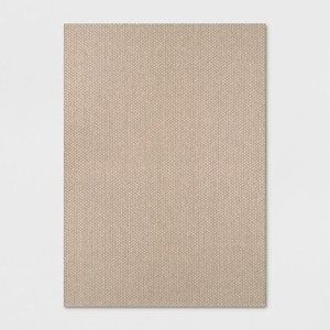 5'3"x7' Basketweave Outdoor Rug Oatmeal - Threshold™ - 1 of 4