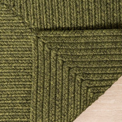Green 4' x 6' Handmade Reversible Braided Area Rug