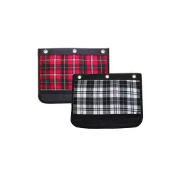Inkology Plaid Binder Pencil Pouch Assorted 10"" x 5.75"" 6 Pack (4806) INK-4806-06