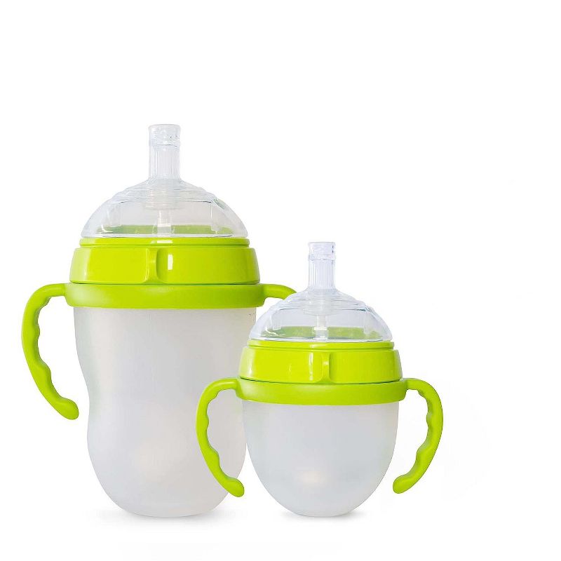 Botabee Straw Transition Cup Kit for Comotomo Baby Bottles fits 5oz & 8oz Bottles, 2 Pack, Green, 3 of 5