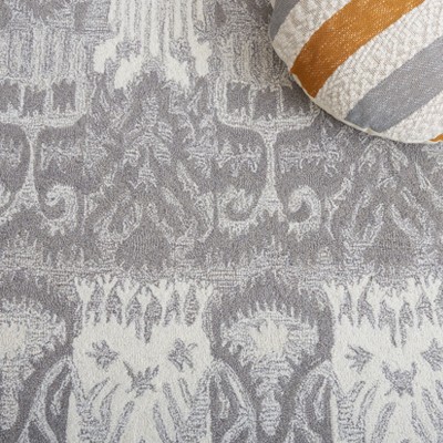 Ivory and Gray Hand-Tufted Wool Runner Rug