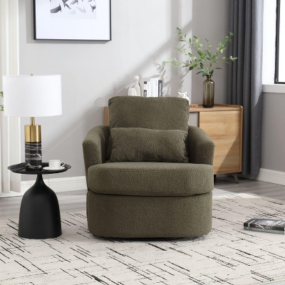 CAVINAS 360 Degree Swivel Barrel Chair Comfy Round Accent Sofa Chair Lounge Chair for Living Room