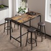 NicBex Dining Table Set for 4 Kitchen Table Rural Kitchen Table with 4 Bar Stools Metal Frame and MDF - 2 of 4