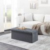 FONTOI Foldable Storage Ottomans, Ottoman Foot Rest, Storage Chest for Living Room Bedroom Entryway, Gray, 15"*15"*35.4" - 4 of 4