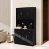 TIRAMISUBEST 71" Pantry Cabinet - Freestanding Kitchen Storage with Microwave Space, 6 Doors & Adjustable Shelves, Farmhouse Black - 2 of 4