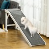 SKYONE 49" Pet Ramp for Dogs & Cats - Non-Slip Carpet Surface, Pine Wood, White/Gray, Supports Up - 3 of 4