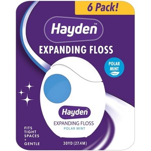 Hayden Expanding Dental Floss, Polar Mint, Woven Floss with Anti Tartar Actives (Pack of 6) - 1 of 4