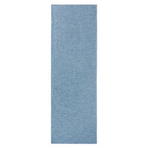 TOWN & COUNTRY BASICS Pax Herringbone Textured Solid Everwash® Washable Area Rug, Low Pile, Non-Slip, Easy Clean Pet Friendly Rug, Blue, 2'5"x5'11" - 1 of 4