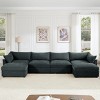 Modular Chenille Sectional Sofa with Under-Seat Storage Drawers and 2 Ottomans, U-Shaped Oversized 4-Seat Sofa for Living Room–The Pop Home - 2 of 4