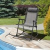 Tangkula Foldable Rocking Chair Zero Gravity Lounge Rocker with Headrest Outdoor Portable Rocker Blue/Gray/Navy/Red/Beige - 3 of 4