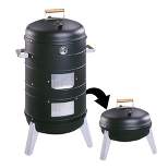 Americana 2-in-1 Charcoal Combo Water Smoker - Converts into Lock 'N Go Grill Model 5031U4.181 - Meco