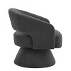 CAVINAS Modern Swivel Barrel Chair with Open Backrest, Upholstered Velvet Accent Chair with 360 Degree Wood Base - 3 of 4