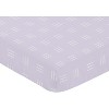 Sweet Jojo Designs Girl Baby Fitted Crib Sheet Boho Hatch Lavender Purple and White - 3 of 4