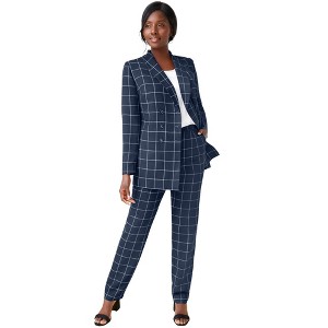 Jessica London Women's Plus Size 2-Piece Double-Breasted Pantsuit - 1 of 4