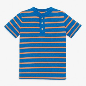 Primary Kids Heathered Henley in Stripe - 1 of 4