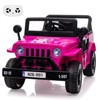 Kids Ride On Truck Car 12V with Remote Control, Spring Suspension,  LED Lights, Music, and Safety Belt, Electric Ride On Car Toys, Pink - 4 of 4