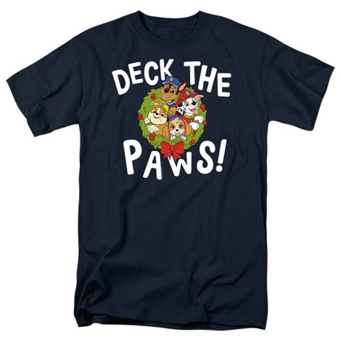 Paw Patrol Christmas Deck The Paws Adult T-Shirt, Navy, Large - image 1 of 4