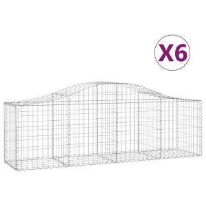 vidaXL 6 pcs Arched Gabion Baskets - Durable Galvanized Iron Construction - Decorative, Sound-Insulating Garden Barrier - Easy Assembly - 1 of 4