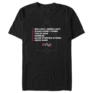 Men's Squid Game List of Games T-Shirt - 1 of 4