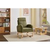 Lyngins Nursery Rocking Chair with Adjustable Footrest,Glider Rocking Chair with Side Pocket,Polyester Accent Chair for Bedroom,Living Room - 2 of 4