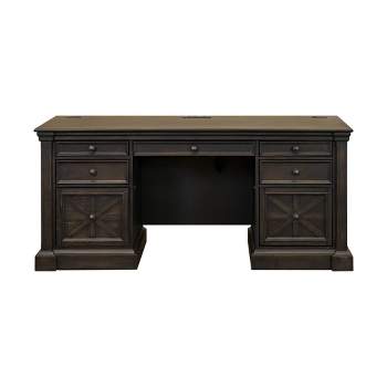 Kingston Traditional Wood Office Desk Dark Brown - Martin Furniture