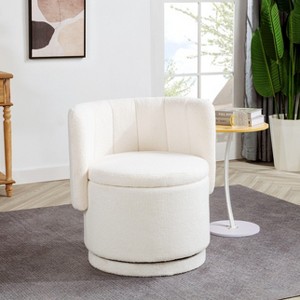 Okak Fine Accent Chair Swivel Chair with 360 Degrees With Storage Space Modern Back Sofa Chair Cozy Soft Armchair for Living Room Bedroom - 1 of 4