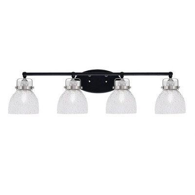 Toltec Lighting Easton 4 - Light Vanity in  Matte Black/Brushed Nickel with 6" Smoke Bubble Shade