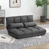Aghana Digitals 2-in-1 Foldable Floor Sofa Bed with 5-Level Headrest & 3-Level Backrest, Blue Suede - 3 of 4