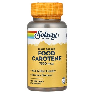SOLARAY Food Carotene, Vitamin A as Beta Carotene 25000IU Carotenoids for Healthy Skin & Eyes, Antioxidant Activity & Immune System Support - 1 of 4