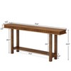 HDZNVF 70.9in Extra Long Console Table, Rustic Solid Wood Sofa Table Behind Couch, 2-Tier Entryway Accent Table - 3 of 4
