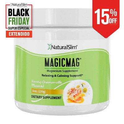 NaturalSlim MagicMag Magnesium Citrate Powder - Honey Chamomile, 8 oz