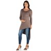 24seven Comfort Apparel Womens Long Sleeve Knee Length Asymmetrical Maternity Tunic Top - 2 of 4