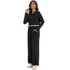 ATHLECHIC Women's Casual Lounge Cropped Half Button Hoodie Top Wide Leg Pants Ribbed Knit Tracksuit Two Piece Sets - 3 of 4