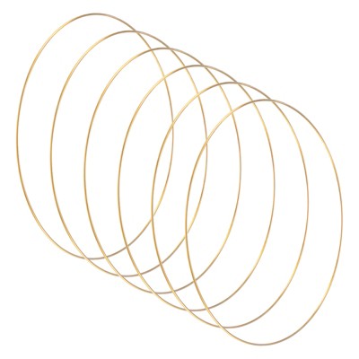 Unique Bargains Metal Electroplated Durable Multipurpose Craft Hoop 6 Pcs
