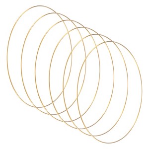Unique Bargains Metal Electroplated Durable Multipurpose Craft Hoop 6 Pcs - 1 of 4