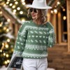 Coolmee Sweaters for Women Casual Crewneck Long Sleeve Floral Print Knit Pullover Sweater Tops - 2 of 4