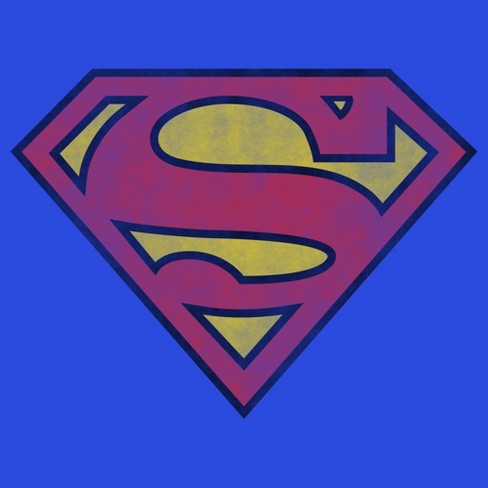 Dc Comics Superman Vintage Logo Youth Royal Blue Graphic Tee : Target