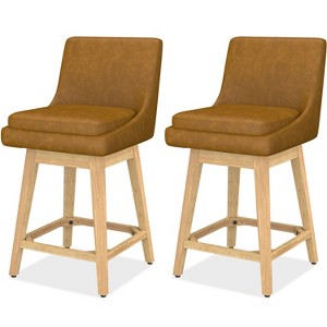 🎄 Christmas Deal! Dyonery 2-Set Counter Height Swivel Barstools (26.8" Seat) 🪑 - 1 of 4