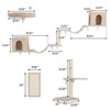 SEVOBAL Pet Tower Furniture with 2 Cat Condos House, 3 Cat Wall Shelves, 2 Ladder, 1 Cat Perch, Sisal Cat Scratching Posts Pad, Beige, 12"*13.55"*28" - 2 of 4