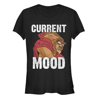 Juniors Womens Beauty And The Beast Current Mood T-shirt - Black - 2x Large  : Target